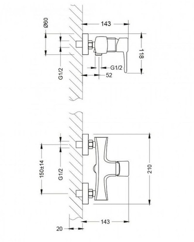 Смеситель для душа Lemark Evitta LM0503C Хром