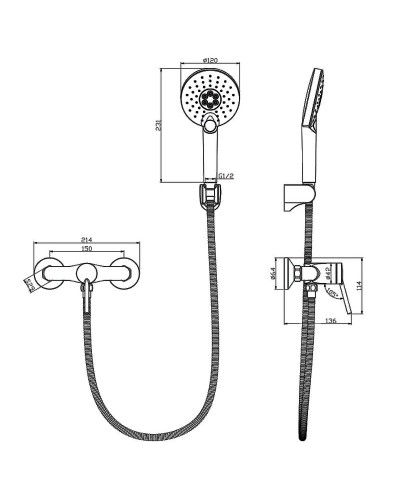 Смеситель для душа Lemark Minima LM3803C Хром