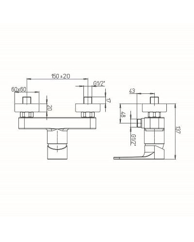 Смеситель для душа Paini Flat KKCR5112SLMKM Хром