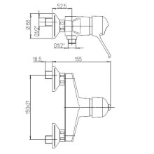 Смеситель для душа Paini Creta 30CR511R2LMKM Хром