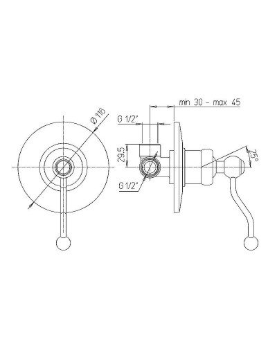 Смеситель для душа Paini Duomo 88OP690 Золото PVD