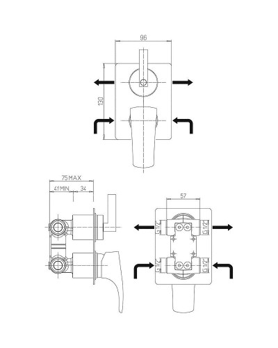 Смеситель для душа Paini Lady 89CR6911 Хром