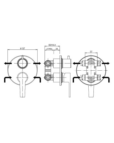 Смеситель для душа Paini Le Mans 90CR6911 Хром