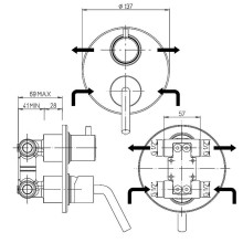 Смеситель для душа Paini Pixel new 81CR6911NEW Хром