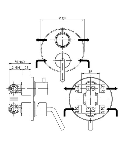 Смеситель для душа Paini Pixel new 81CR6911NEW Хром