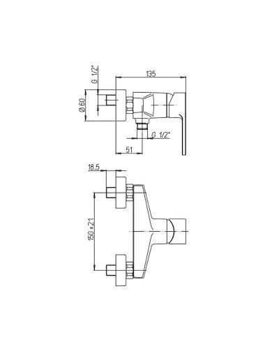 Смеситель для душа Paini Le Mans 90CR5112SKM Хром
