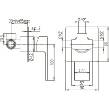 Смеситель для душа Paini Dax-R 84PZ690R Черный матовый