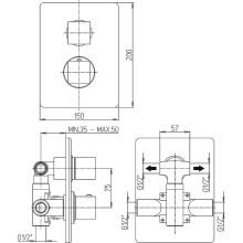 Смеситель для душа Paini Dax-R 84PZ691TH Черный матовый