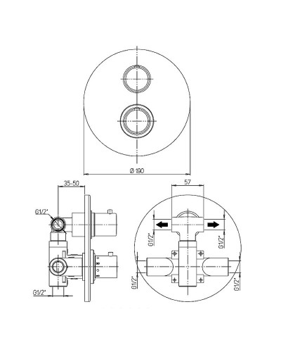 Смеситель для душа Paini Cox 78PZ691TH Черный матовый