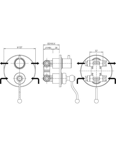Смеситель для душа Paini Duomo 88OP6911 Золото PVD