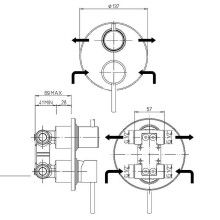 Смеситель для душа Paini Cox 78PZ6911 Черный матовый