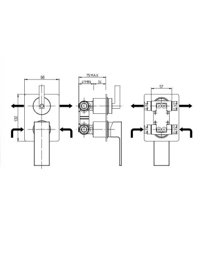 Смеситель для душа Paini Dax 84PZ6911R Черный матовый