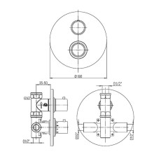 Смеситель для душа Paini Cox 78PZ690TH Черный матовый