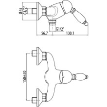 Смеситель для душа Gattoni Orta 2725/27D0oro