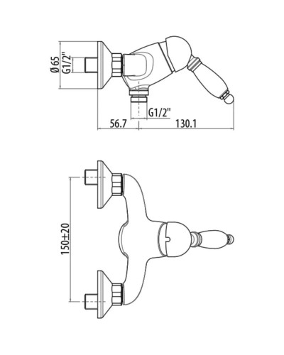 Смеситель для душа Gattoni Orta 2725/27D0oro