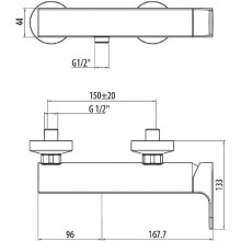 Смеситель для душа Gattoni H2OMIX 1000 1025/10C0CR