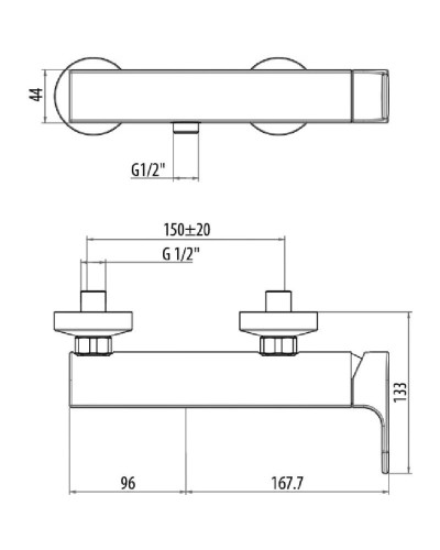 Смеситель для душа Gattoni H2OMIX 1000 1025/10C0CR