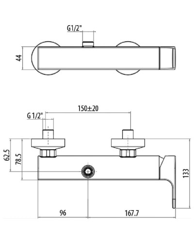 Смеситель для душа Gattoni H2OMIX 1000 1027/10C0CR