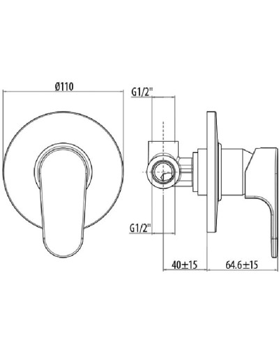 Смеситель для душа Gattoni H2OMIX 1000 1030/10C0CR