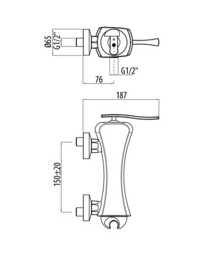 Смеситель для душа Gattoni Icarus 4325/43C0CR