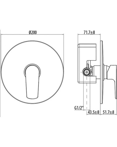Смеситель для душа Gattoni H2OMIX 3000 3030/30C0CHCR