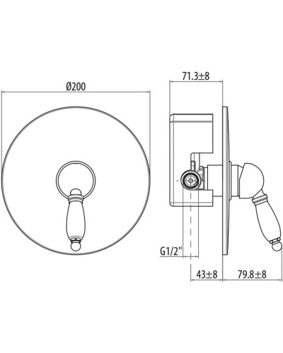 Смеситель для душа Gattoni Orta 2730/27V0CHBR
