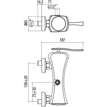 Смеситель для душа Gattoni Icarus 4327/43C0CR