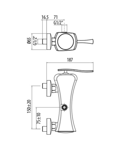 Смеситель для душа Gattoni Icarus 4327/43C0CR
