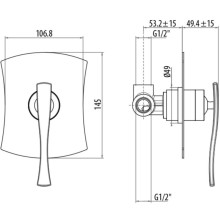 Смеситель для душа Gattoni Icarus 4330/43C0CR