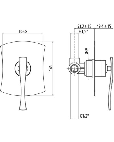 Смеситель для душа Gattoni Icarus 4330/43C0CR