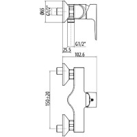Смеситель для душа Gattoni H2OMIX 3000 3025/30C0CR