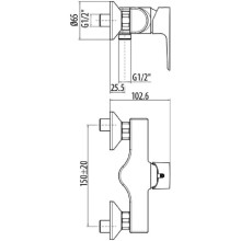 Смеситель для душа Gattoni H2OMIX 3000 3025/30C0CR