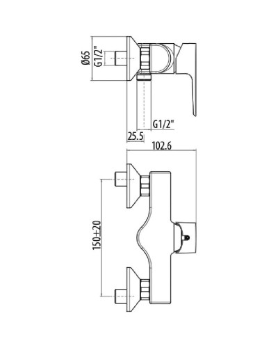 Смеситель для душа Gattoni H2OMIX 3000 3025/30C0CR