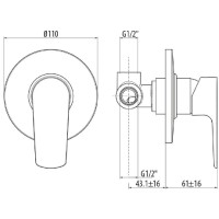 Смеситель для душа Gattoni H2OMIX 3000 3030/30C0CR