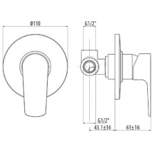 Смеситель для душа Gattoni H2OMIX 3000 3030/30C0CR