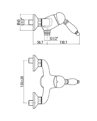 Смеситель для душа Gattoni Orta 2725/27C0CR