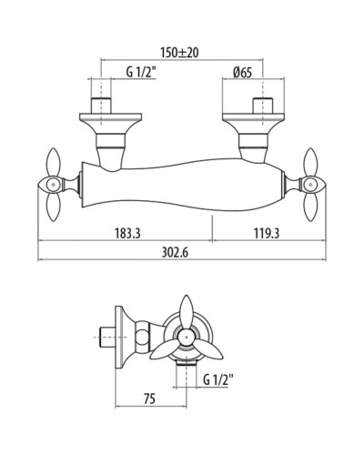 Смеситель для душа Gattoni Timor 1807518C0CR
