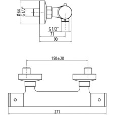 Термостат для душа Gattoni Termostatici TS22522C0CR