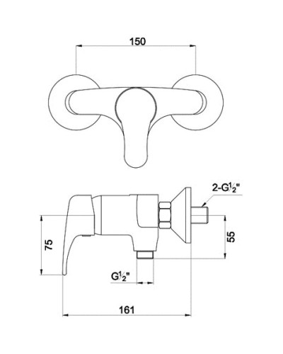 Смеситель для душа Timo Classic 0047Y chrome