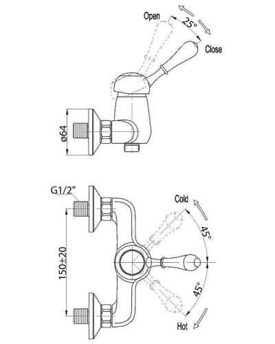 Смеситель для душа BelBagno Unique UNI-ESDM-CRM Хром