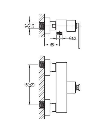 Смеситель для душа Cezares CITY-F-D-01 Хром