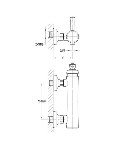 Смеситель для душа Cezares LIBERTY-F-D-01 Хром
