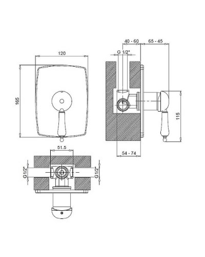 Смеситель для душа Margaroli Classica RU1007AA01BR Бронза