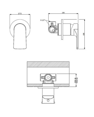Смеситель для душа Cezares LAGOS-DIM-01 Хром