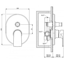 Смеситель для душа Cezares LAGOS-VDIM-01 Хром