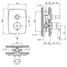 Смеситель для душа Margaroli Classica RU1008AA01GD Золото
