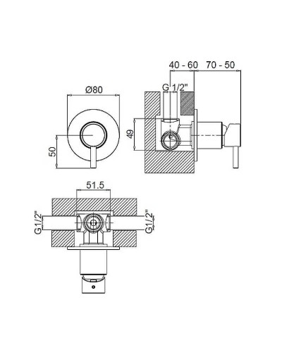Смеситель для душа Margaroli Moderna RU2007AA01CR Хром