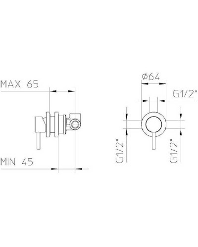 Смеситель для душа Bossini Z10201473BOS001 Черный матовый