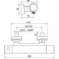 Смеситель для душа Ravak 10° Free TD F 033.00/150 X070140 с термостатом Хром