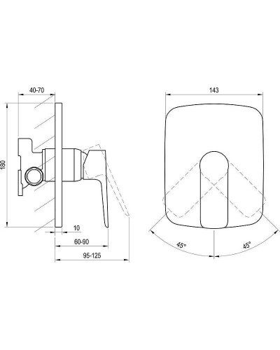 Смеситель для душа Ravak Classic CL 066.00 X070089 Хром